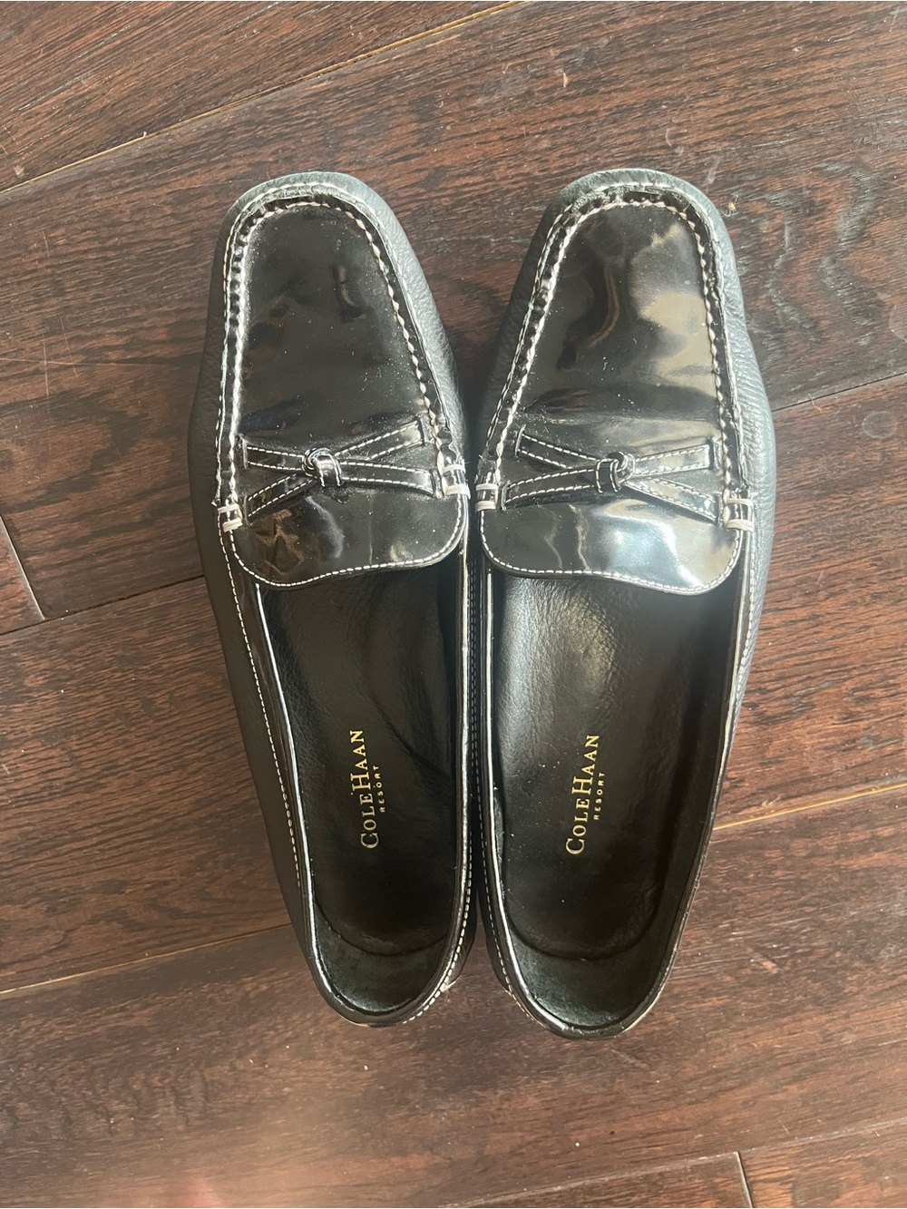 Cole Haan Black Patent Leather Slip-On Loafers 6B